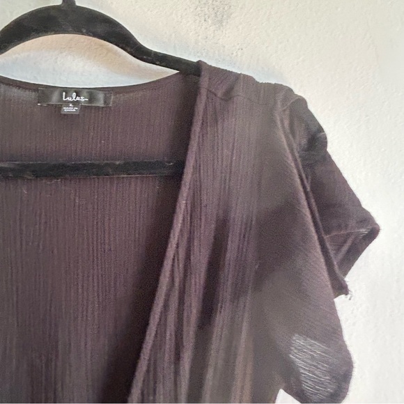 Lulu’s Black Crinkle Wrap Maxi Dress - Picture 8 of 9